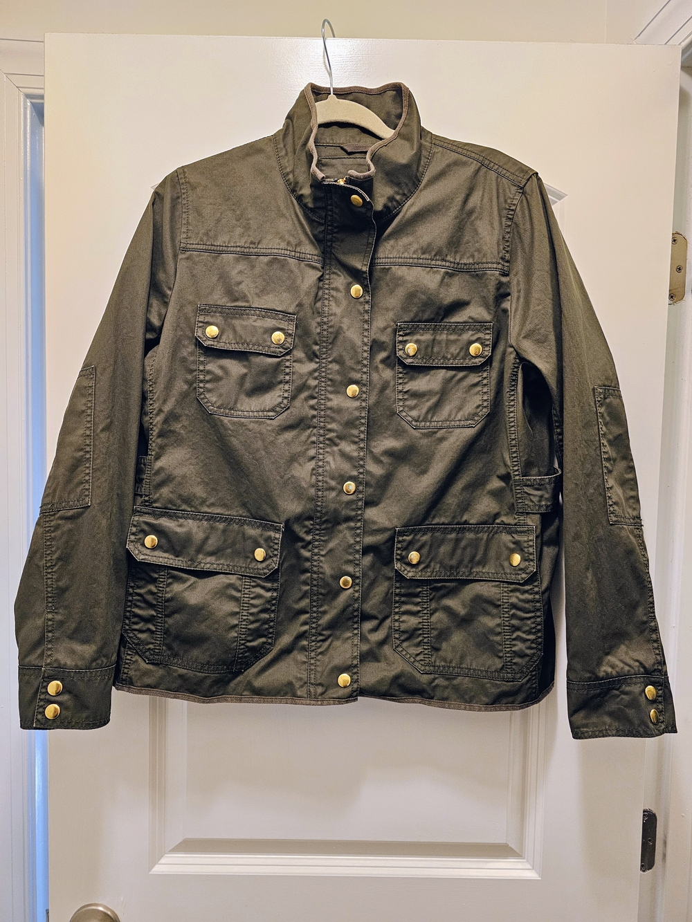 J.Crew Downtown Field Jacket XL Olive Green Utility Barn Coat 100% Cotton - Picture 3 of 9